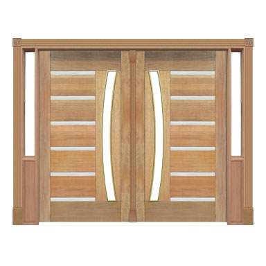 Portal-Duplo-Pivotante-201-BBB-Friso-Metalico-para-Vidro-em-Arco-Voltar